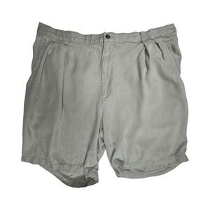 TOMMY BAHAMA MENS SHORTS SIZE 40 100% Silk Tan Beige Pleated Golf Casual Active